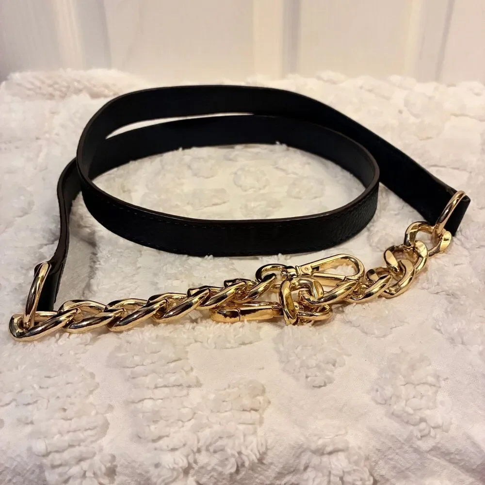 Michael Kors Navy Blue Pebbled Leather & Chain Replacement Handbag Strap